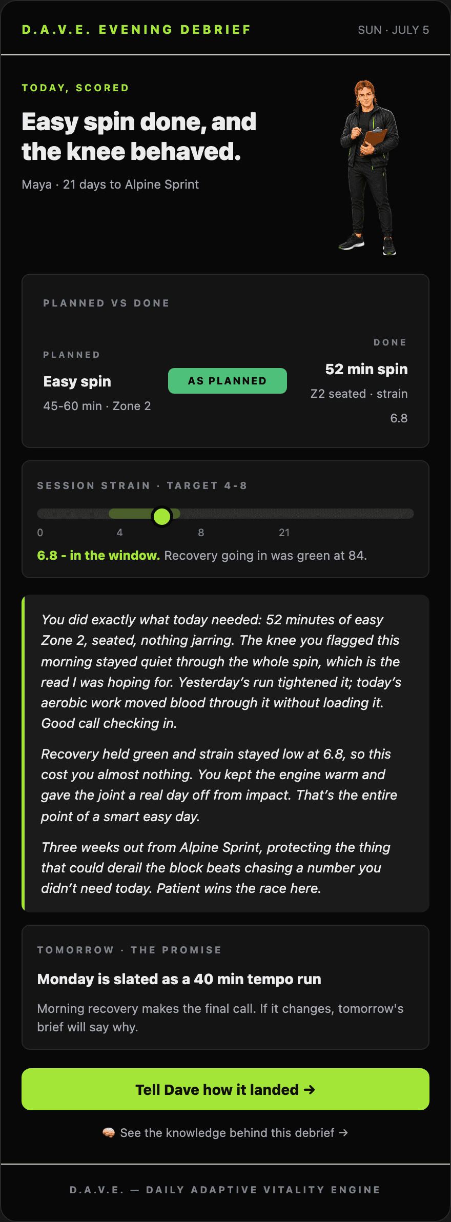 EVENING DEBRIEF email preview